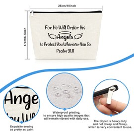Christian Gifts for Women Makeup Bag Bible Verse Inspirational Religious Gifts for Daughter Friend Sister Teenager Cosmetic Bag Christmas Birthday Graduation Communion Gift Travel Makeup Pouch