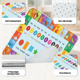Baby Play Mat, 1-Inch Thick Foam 50" X 50" Playpen Mat,Waterproof & Non - Slip Playmat for Baby Play on Floor, Wipe - Clean, Ideal for Infants, Toddlers & Kids' Crawling and Tummy Time(Alphabet)