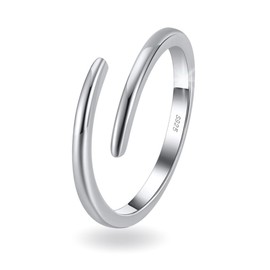 ioKioy - Elegant Women's Ring Made of 925 Sterling Silver Shiny Modern - Sizes - Adjustable - Open Silver Ring for Women Girls Jewellery Ring Ideal Birthday Gift for Women, Metal