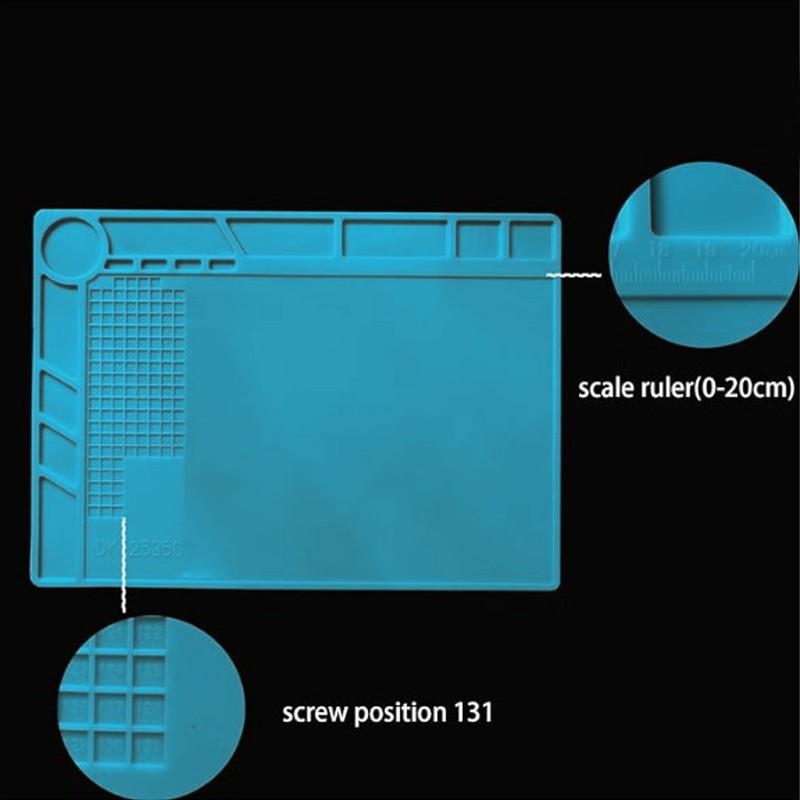 Silicone Soldering Mat with 25cm Scale Prevent Slipping Watch Repair