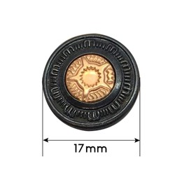 Trimming Shop Black 17mm Brass Jeans Button Hammer on Tack Fasteners with Aluminium Back Pin Hand Pressed Studs for Clothing Repairing, Denims, Jackets, 10pcs