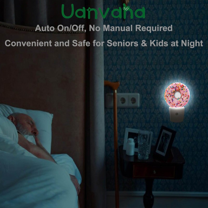Uanvaha Pink Donut Decorative Night Lights Sweets Dessert Snacks Donut