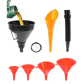 Flaconi 6PCS Automotive Funnel Set,Automotive Funnel,Funnels for Automotive Use, Funnel with Hose,Funnel Set Automotive,Oil Funnel Set,Oil Funnel for Oil Change,Suitable for Cars,Trucks,Motorcycles