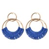 Royal Blue Earrings for Women Dainty Rattan Drop Earrings for