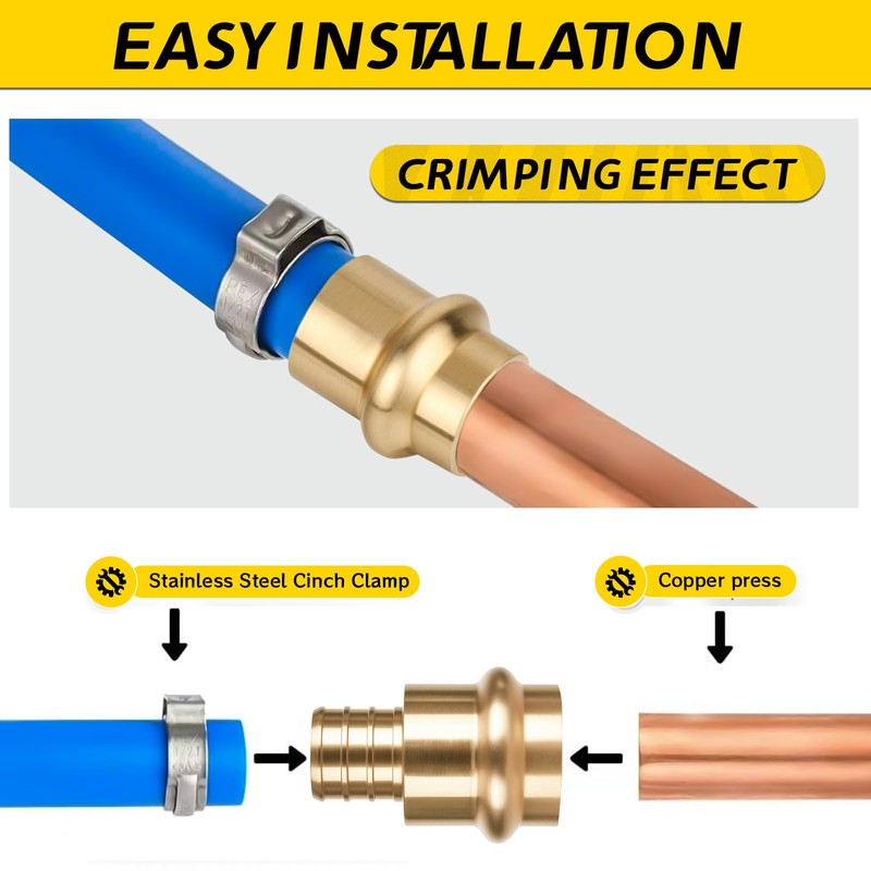 wdaisy 12 Pack 1/2" ProPress x 1/2" PEX Crimp Coupling
