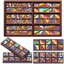 Holographic Chocolate Molds Resin Silicone Chocolate Deep Thick Molds for Reusable DIY Baking Wax Melts(Classic Style)