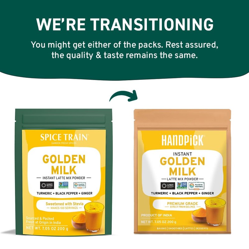 HANDPICK Golden Milk Powder with Turmeric - (7oz, 80 servings)