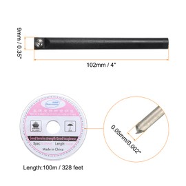 QUARKZMAN 100m/328ft Molybdenum Screen Cutting Wire Line with Handle Phone LCD Cutting Wire Glass Separate Repair Tool 0.05mm