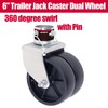 NBJINGYI 6" 2000lbs Dual Trailer Swirl Jack Caster Wheel With