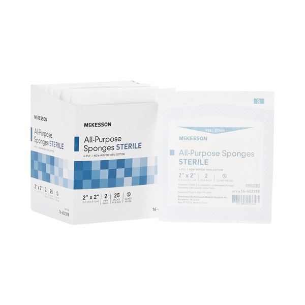 McKesson 4-Ply Non-Woven Gauze Sponge Sterile 2 x 2" 2