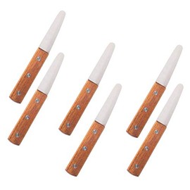 Stainless Steel Clam Cutlery 7 1/4", Wooden Handle Oyster Cutlery (6 PC)