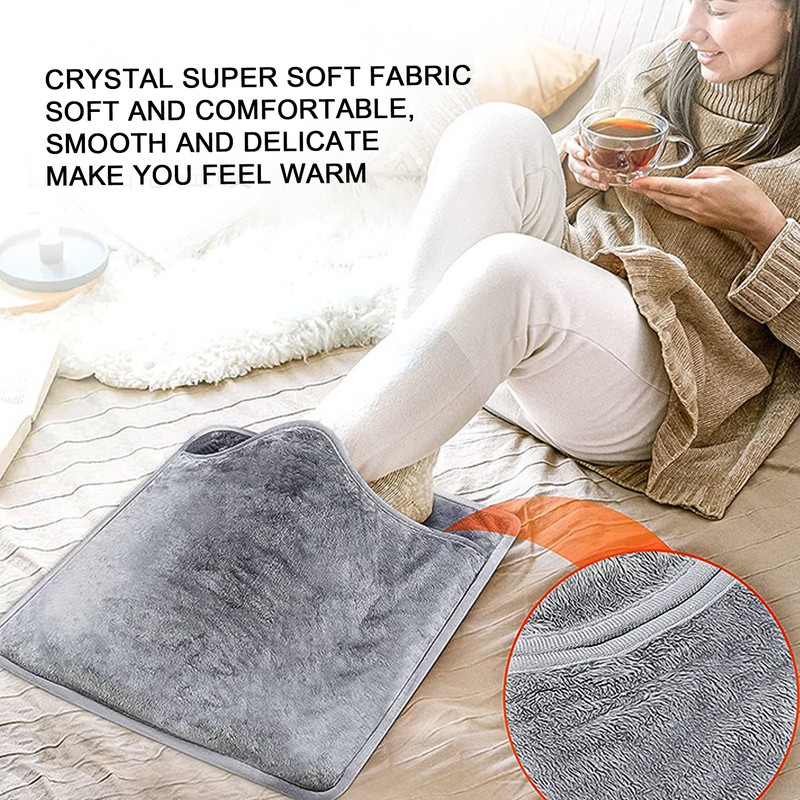 Electric Heated Foot Warmer Auto Shut Off Plug in Portable