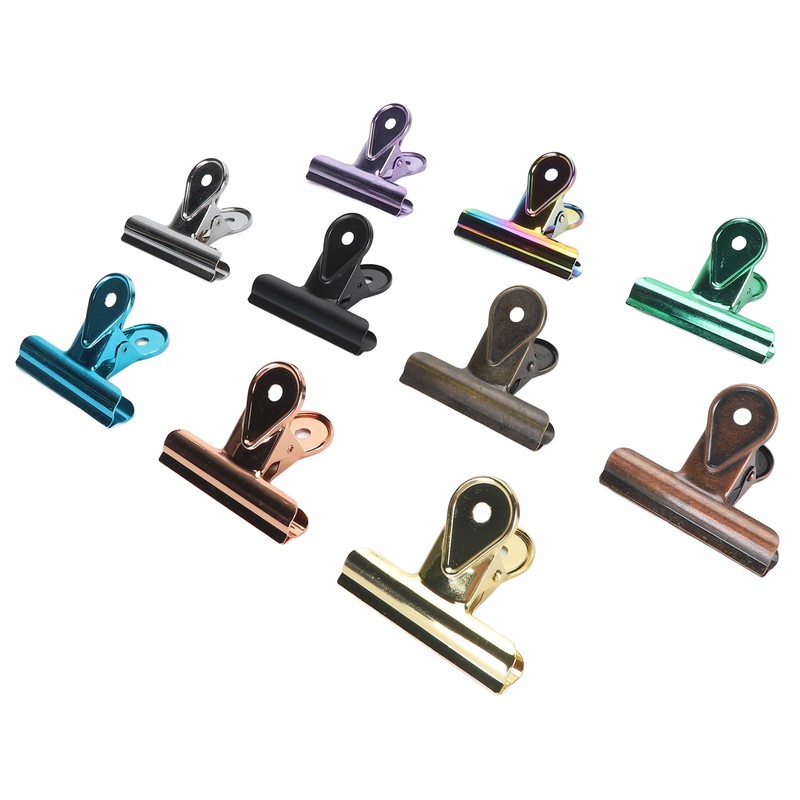 10PCS Colorful Metal Hinge Clips Multifunctional File Money Clamps for