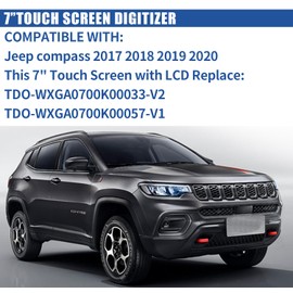 7-inch Uconnect New LCD Display Digitizer Touch Screen Monitor Replacement A fit Radio Navigation TDO-WXGA0700K00057-V1 TDO-WXGA0700K00033-V2 Fit for Jeep Compass 2017 2018 2019 2020