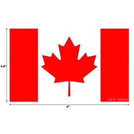 Canada National Flag Stickers | Set of 4 | 4" x 2.5" | Vinyl Decals Canadian Flag Weatherproof UV Resistant Stickers Spy Spot