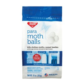 Enoz para Moth Balls with No Clinging Odor: Kills Clothes Moths, Carpet Beetles, Eggs, and Larvae, Use for Storage, 10 oz Bag (Pack of 6)