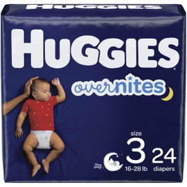 HUGGIES Nighttime Baby Diapers Size 3, 24 Ct, Huggies Overnites