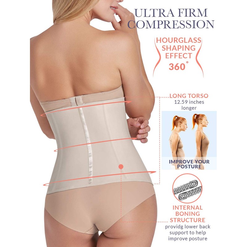 CURVEEZ Colombian Fajas - Waist Trainer Corset Shapewear for Women,