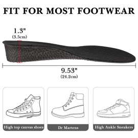 Linkidea Height Increase Insoles, 1.3'' Lightweight Heel Lift Shoe Inserts for Men & Women, Soft Shoe Lift Insert Cut-to-Fit Design, Fits High-Top Shoes (US Men 8-9 / US Women 9.5-10.5)
