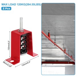 PATIKIL Ceiling Spring Vibration Isolator Hangers, 2 Pack 265lbs Mechanical Vibration Damping Mounts Anti Vibration for A/C Air Processor Bedroom Theater Studio,(HV) Red