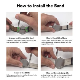 Shoptictoc Screw Fit, 22mm Brown Genuine Leather Mens Replacement Watch Band Strap for Skagen Watches, Attaches with Screws