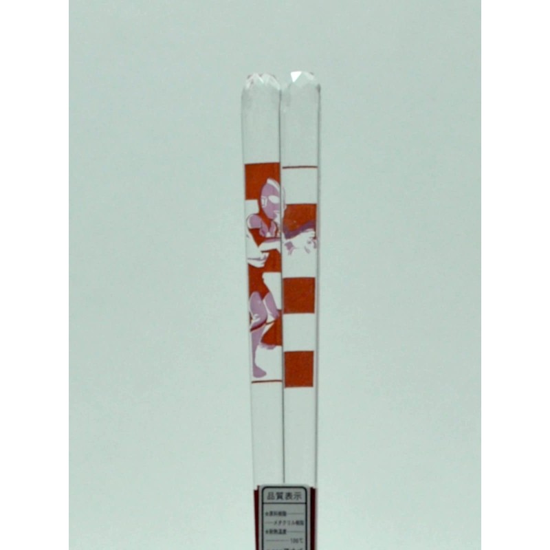 Aoba 523024 Chopsticks, Dishwasher Safe, Clear Chopsticks, Checkered Ultraman, Red,