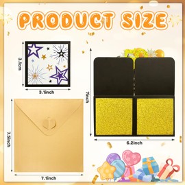 YianHien 50th Birthday Card for Men, 3D Pop Up Birthday Greeting Cards for Husband Brother Male & Female Friend, Black Gold 50th Happy Birthday Decorations Gifts for Him Her Women