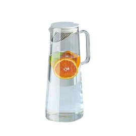 Glass Pitcher with Lid and Spout Refrigerator Water Pitcher Ideal for Hot and Cold Beverages Durable Borosilicate Glass Perfect for Tea Juice Sangria Coffee and More