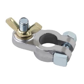 5/16" 10 Pieces Marine Top Post Battery Terminal Connectors Zinc Wire Clamp with Brass Wing Nut - Made in USA