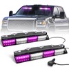 HLAUTO 6Z4J Emergency Dash Strobe Lights: 2x16.8 inch Purple White