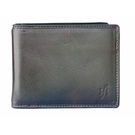 STARHIDE Mens RFID Blocking Genuine Leather Slim Bifold Money Clip Cardholder Wallet 820 (Black)