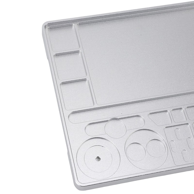 Watch Movement Repair Box Aluminum Alloy Storage Tray with Acrylic