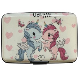 Lizzy® Aluminium Credit Card Wallet Holder - RFID Blocking Secure Bank Card Holder - Unisex (Unicorn Design 11)