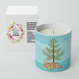Caroline's Treasures CK4603CDL Devon Rex #3 Cat Merry Christmas 10 oz Decorative Soy Candle Nature Soy Wax Essential Oil Home Decor Ideal for Bedroom Kitchen Bath Office Gift, 10 oz