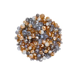 Royal Gold and Silver Coloured Glass Crystal rondelle Bead Mix in 3mm, 6mm and 8mm for Jewellery Making: 340 Pieces