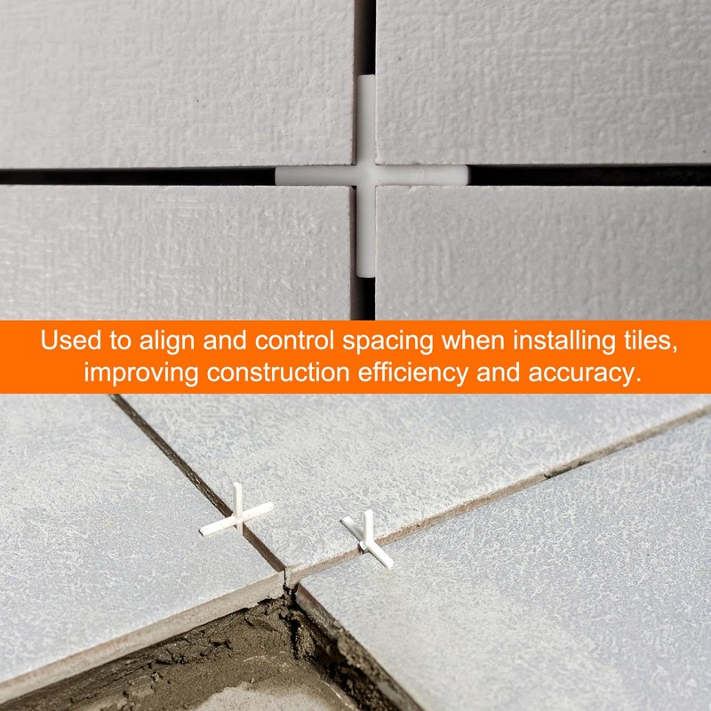 HARFINGTON 100pcs Tile Spacers 1.5mm Hard Plastic Cross Tiles Leveler