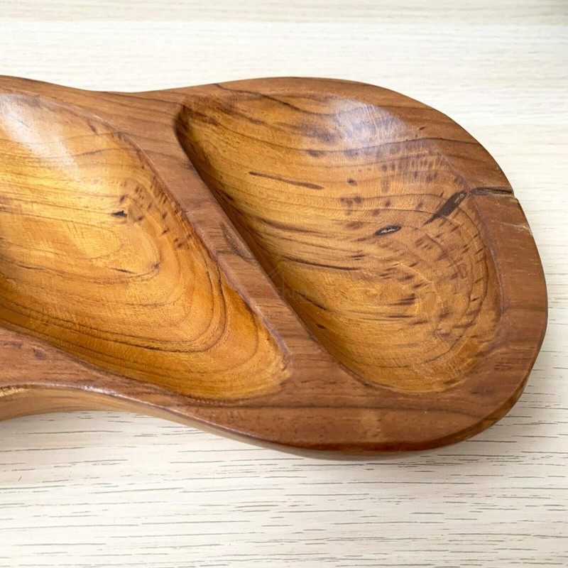 Vintage Teak Root Wood Oval Cheese Tapas Antipasti Party Platter