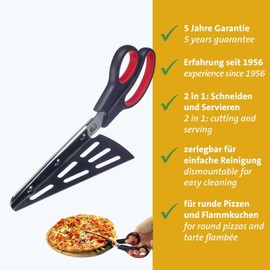 Westmark Antonio Pizza Scissors - Pizza Cutter and Pizza Lifter, Cool Kitchen Gadget Ideal for Pizza or Tarte Flambée - BPA Free, Stainless Steel, PP, TPR, Black