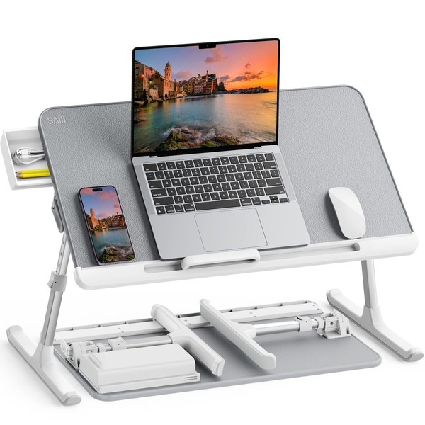 SAIJI SAIJI Laptop Bed Tray Table, Adjustable PVC Leather Laptop