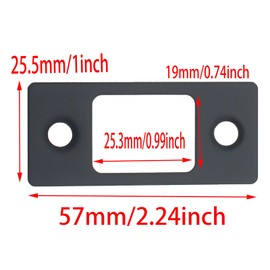 FDXGYH 4 Pcs Deadbolt Strike Plate Backplate 1" x 2-1/4" Round Corner with Screws 1MM Thickner Adjustable Strike Plate for Exterior Doors Black