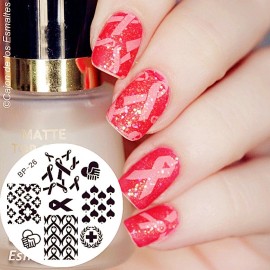 Born Pretty Red Ribbon Design Nail Art Stamping Template Image Plate BP26