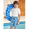 BesserBay Little Boys Summer Blue Shark Adjustable Drawstring Stretch Swim