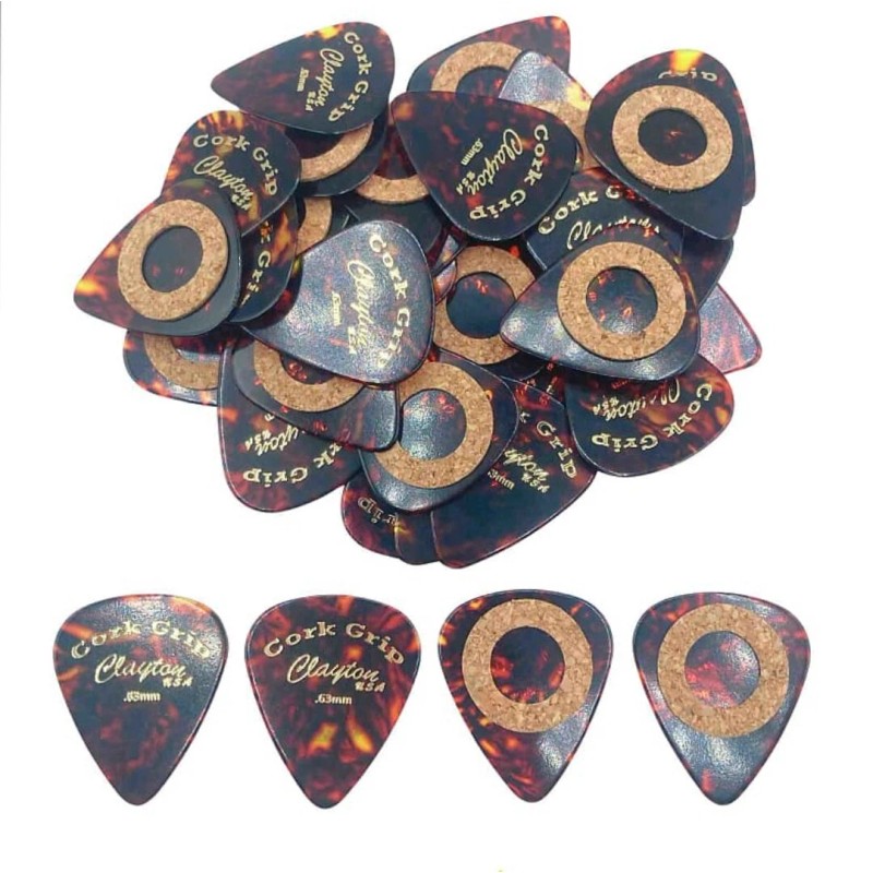 Clayton Cork Grip Standard Guitar Pick 3 Pack .63 mm