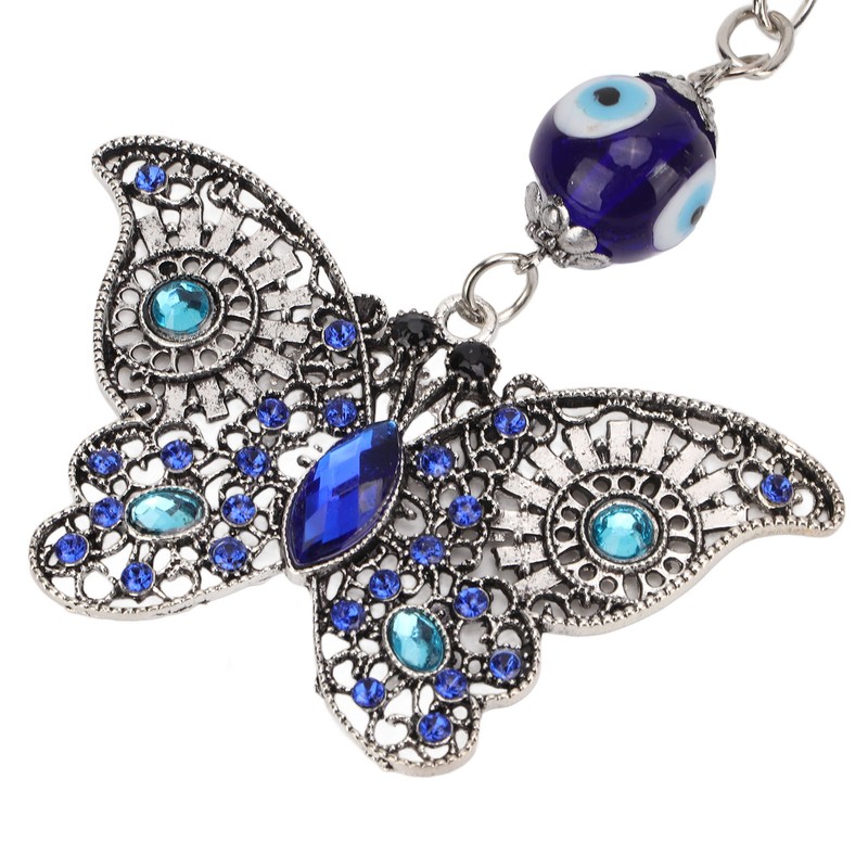 5Pcs Rhinestone Keychain Handcrafted Exquisite Beautiful Shiny Butterfly Shape Evil