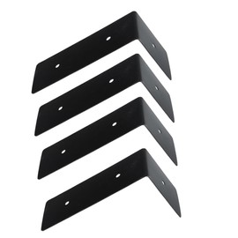 COHEALI 4Pcs Heavy Duty Shape Iron Brackets for Floating Shelves Durable Black Corner Shelf Supporters Easy to Install Wall Brackets for Kitchen Garage Study