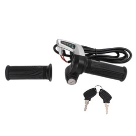 1 Pair Electric Bike Throttle Grip Universal Electric Scooter Wire Twist Throttle Grip with LED Display and Power Key Locker Accelerator36V