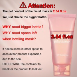 Collagen Night Wrapping Mask,Overnight Peel Off Mask, Facial Collagan Wrapping for Elasticity & Hydration, Reduce Sagging & Dullness, Tight Skin, Pink,Pack of 1, 2.53 fl.oz(Brush Included) (2 PCS)