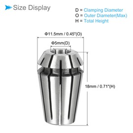 CoCud Spring Collet Chuck ER-11 Spring Collet 0.2 inch (5 mm) Clamping Diameter 40Cr Steel Convenient Disassembly Chuck - (Application: C NC Engraving Machine)