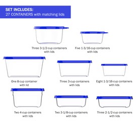 54-Piece Food Storage Containers with Lids - Fridge, Freezer, and Microwave Safe - BPA-Free Food Grade Stain-Resistant Containers by Chef Buddy