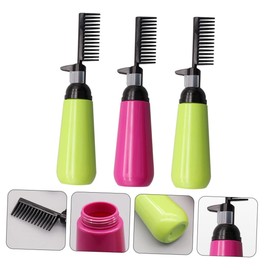OATIPHO 3pcs Hair Dye Applicator Plastic Bottle with Brush Comb for Even Hair Color Distribution Durable Lightweight for Salon Travel Use